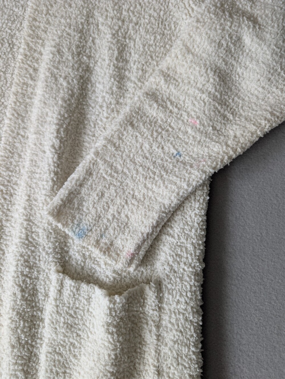 Skims Cozy Knit Open Cardigan Robe L/XL Cream White Loungewear Women's Layering - Picture 10 of 14